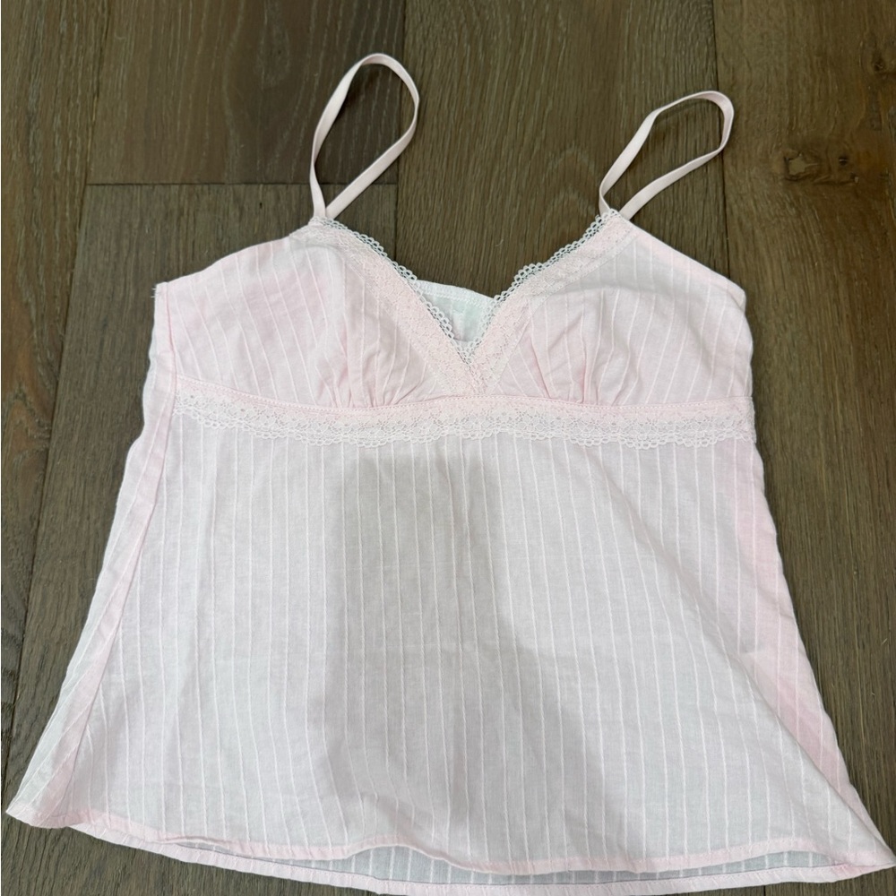 Princess Polly Light Pink Lace Trim Top